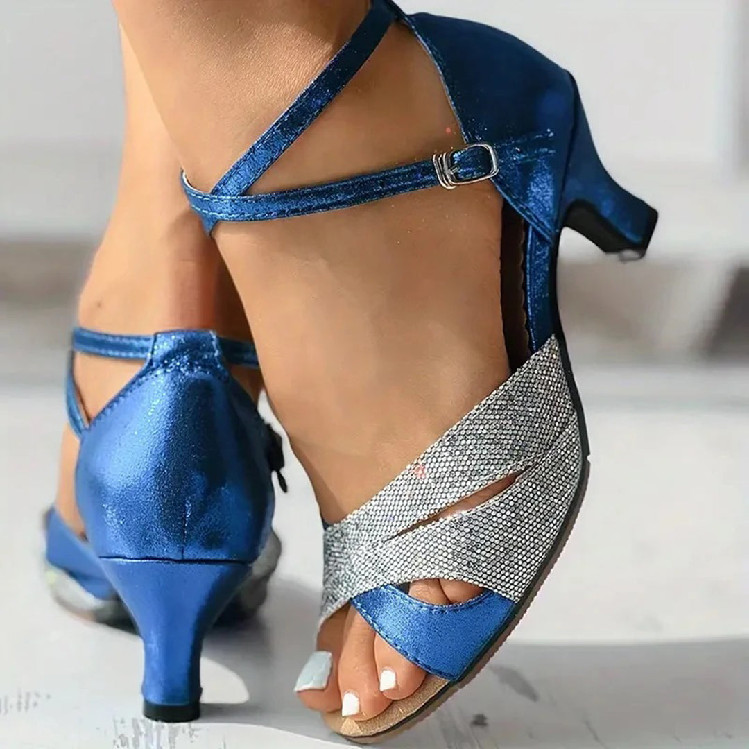 GIANNA - Naisten Glitter Kitten Heel sandaalit