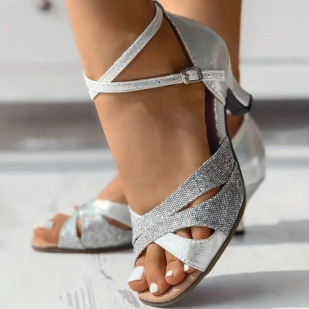 GIANNA - Naisten Glitter Kitten Heel sandaalit